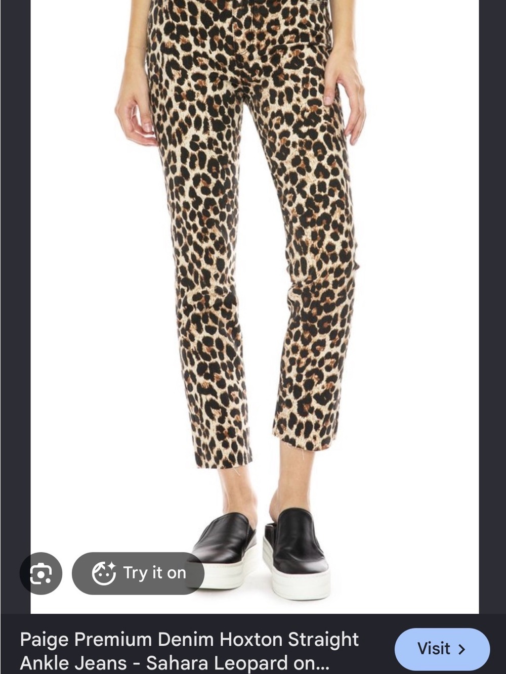 PAIGE Leopard / cheetah Jeans Hoxton ankle size 26